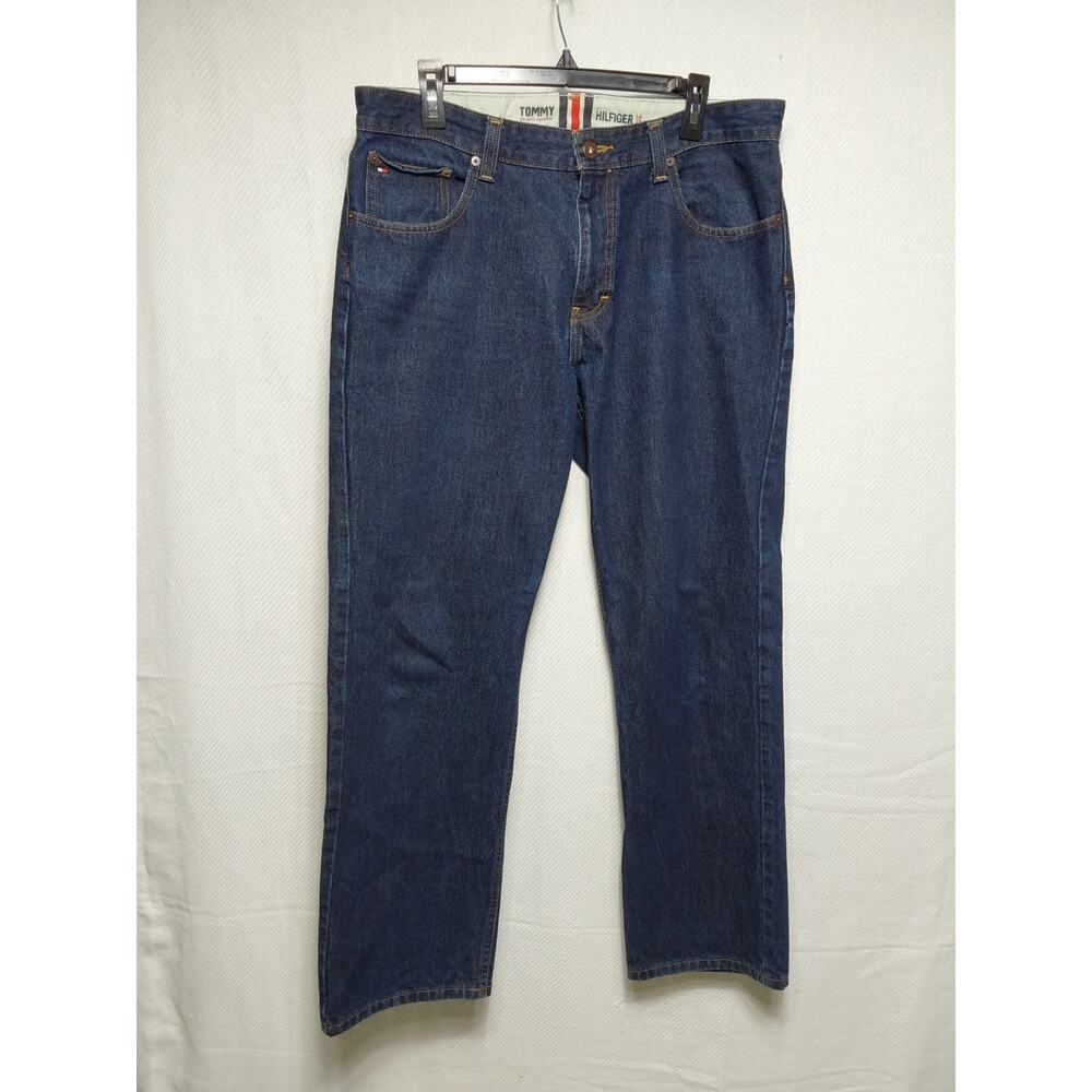 Tommy Hilfiger 34×32 Dark Wash Relaxed Freedom Denim Jeans #M105